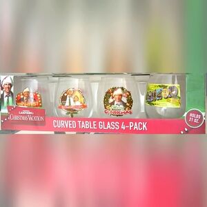 National Lampoons Christmas Vava curved glasses set of 4